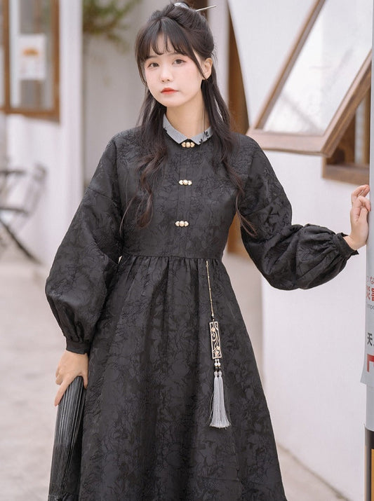 Stand Collar Chinese-style Long Dress