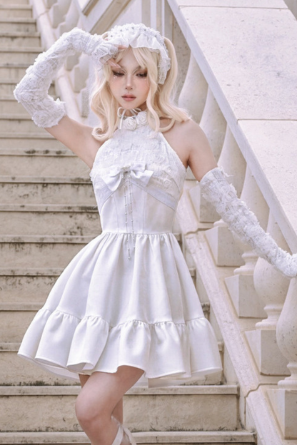 [pre-order] Fairy Pure White Neck Dress