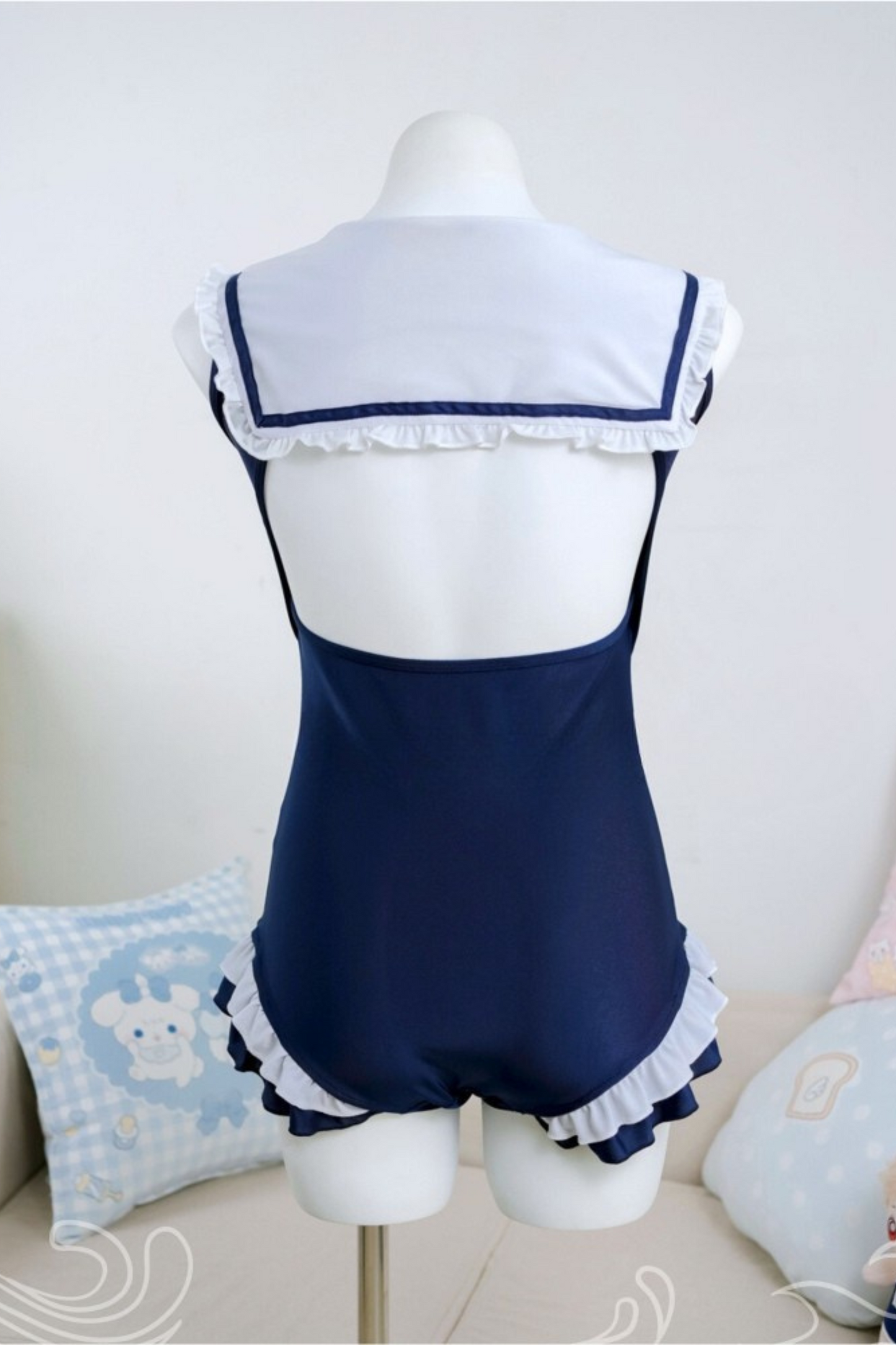 Ruffled Sailor School Swimsuit