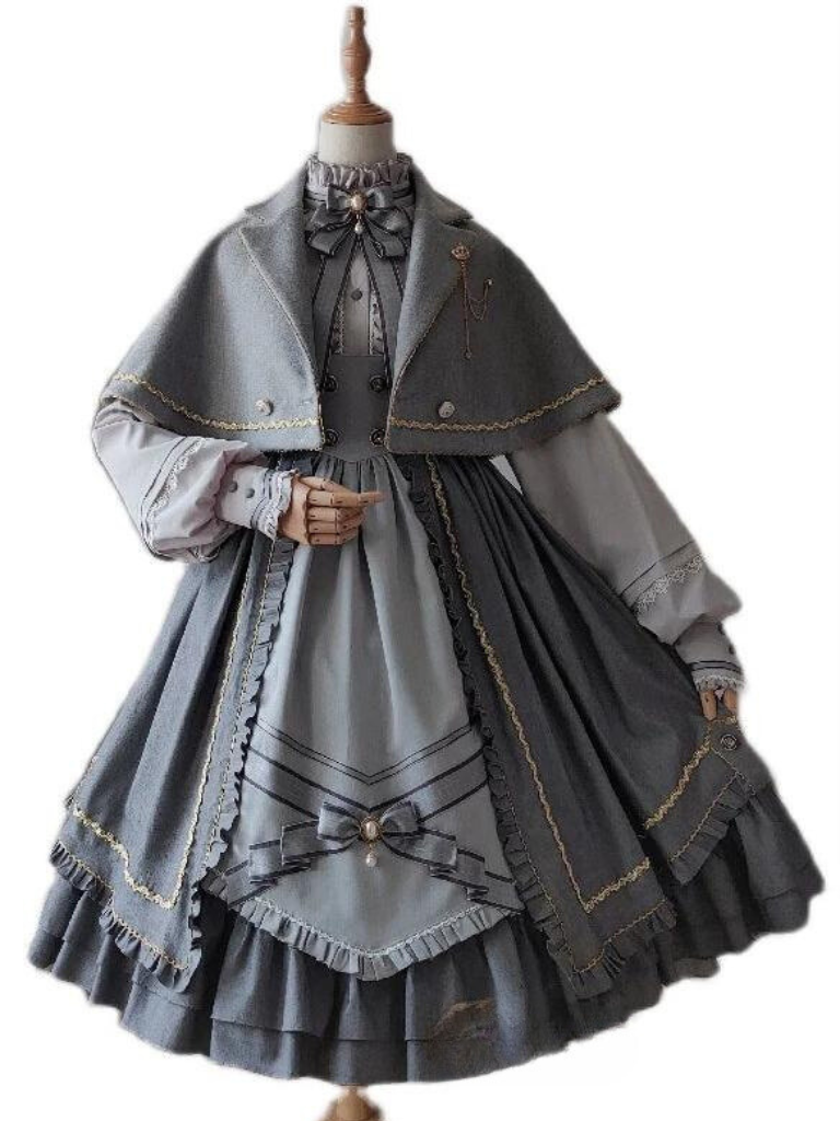 Wears Letter Ruffle Ribbon Cape Suit