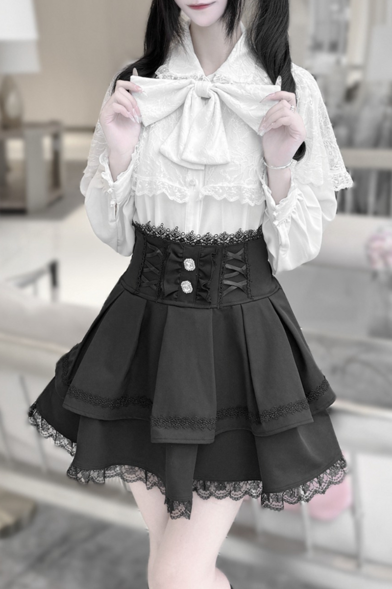 Dark Moon Shadow Cloak Veil Shirt + Skirt