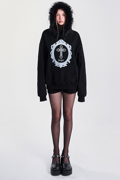 Fur Hood Loose Top