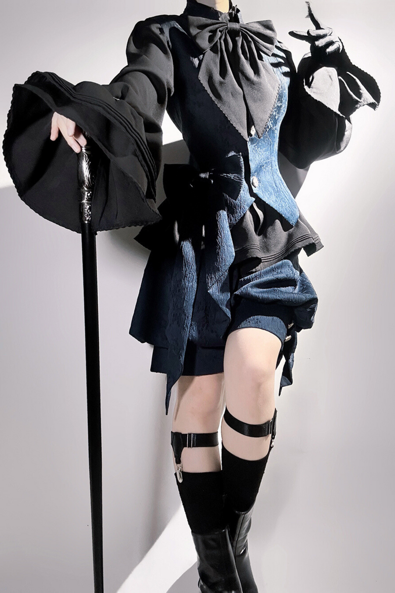 Sapphire Blue Bunny Ear Cape Jacket + Vest + Shorts