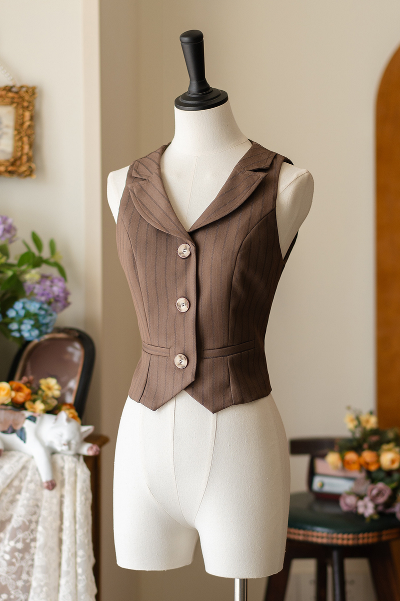 Retro Classic Academy Shirt + Vest + Plaid Skirt