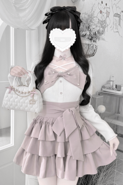 Sweet Knit Sweater Top + Tiered Inner Skirt