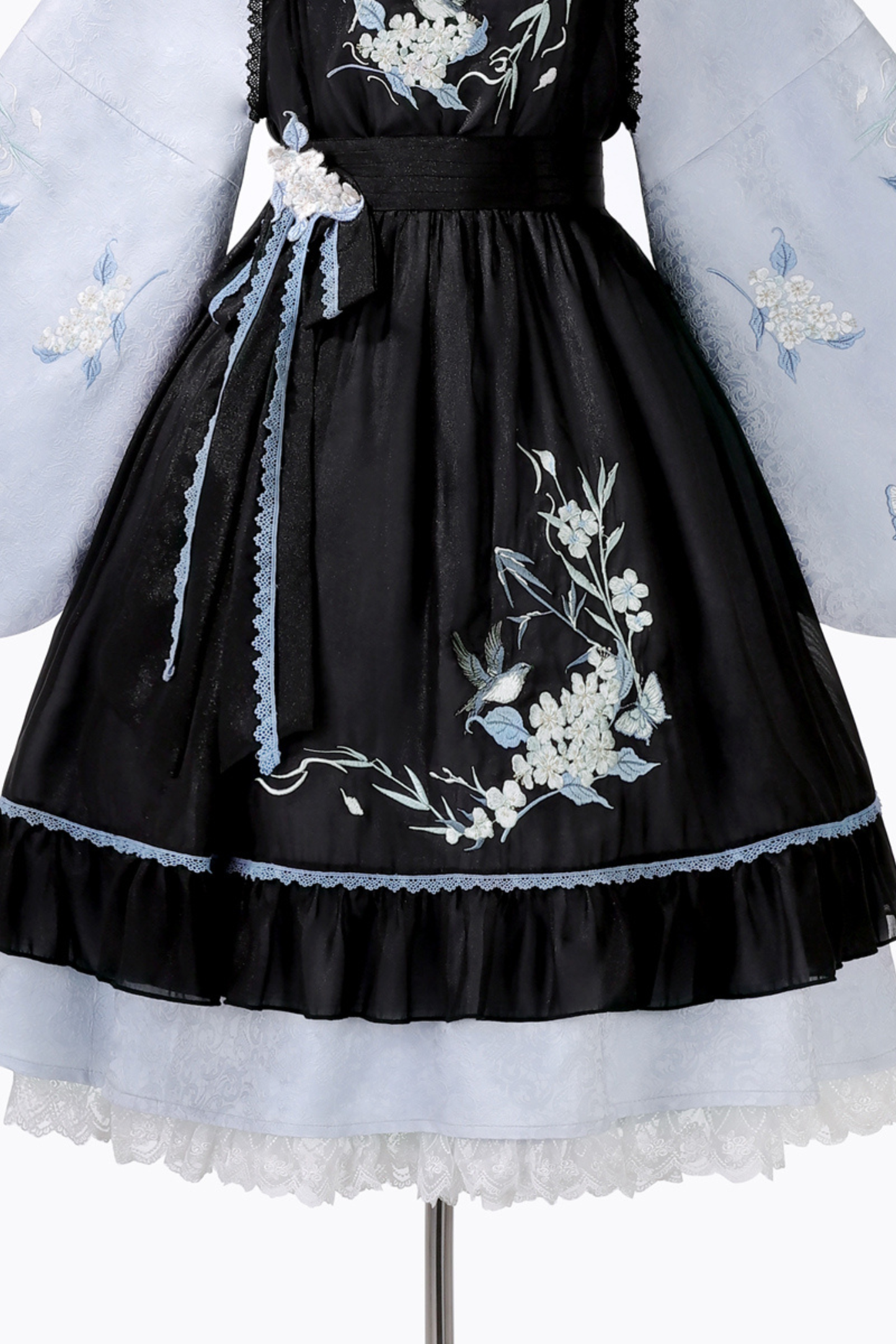 Chinese-style Plum Blossom Dress + Apron Skirt