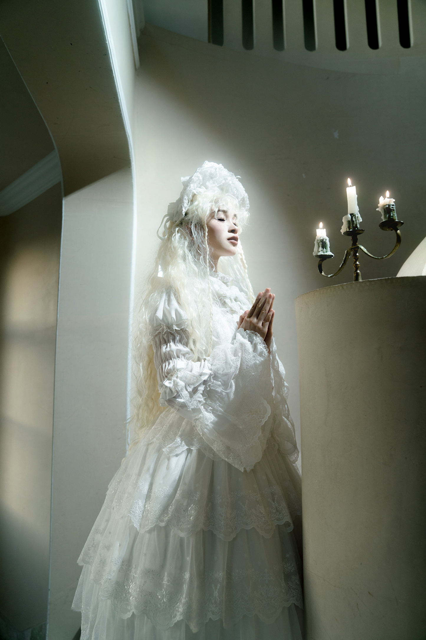 Flower Banquet Princess Sleeve Shirt + Ruffle Lolita Dress