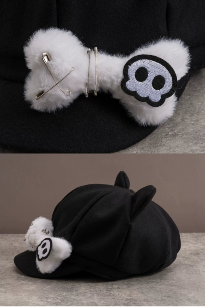 Skeleton Bone Cat Ear Hat
