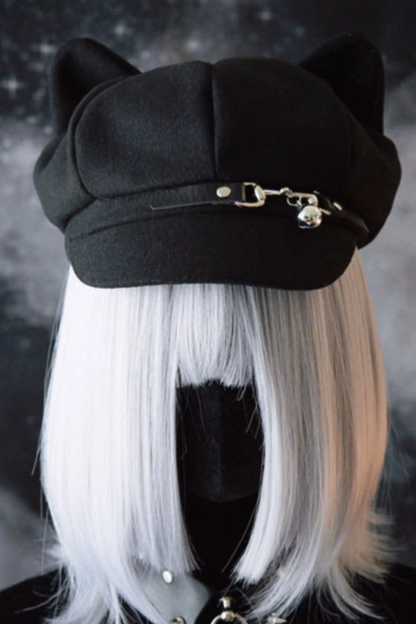 Leather Buckle Cloud Cat Hat