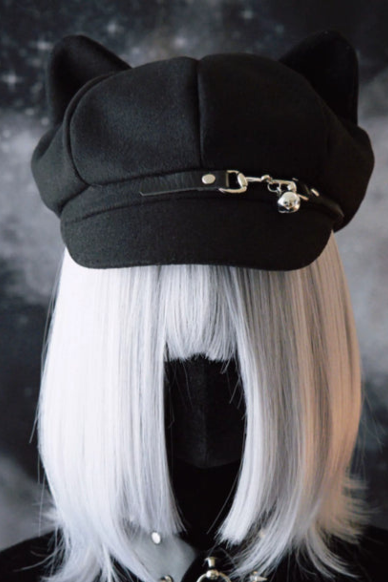 Leather Buckle Cloud Cat Hat