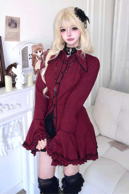 Gothic Little Plaid Pattern Dress