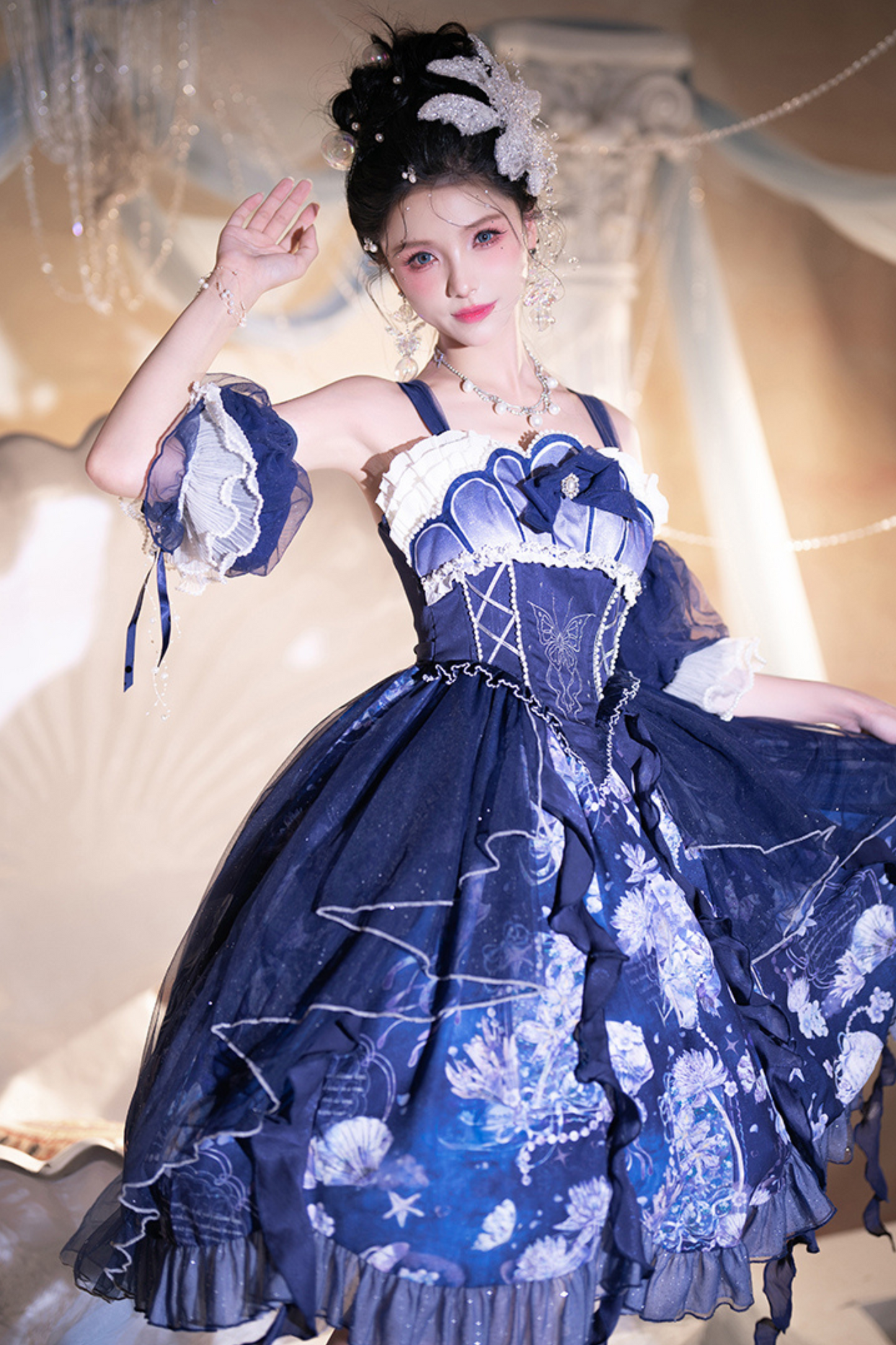Strap Cherry Love Lolita Jsk + Wrist Sleeves + Necklace
