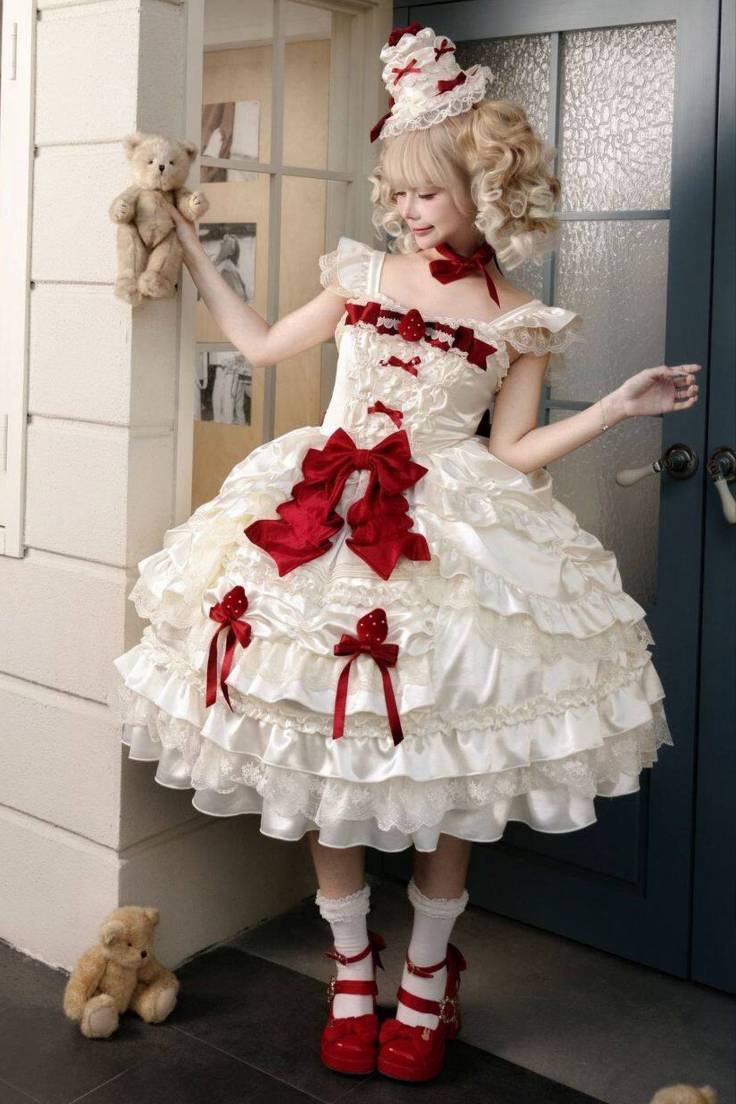 Sweet Pure Lolita Dress + Tail + Ribbon