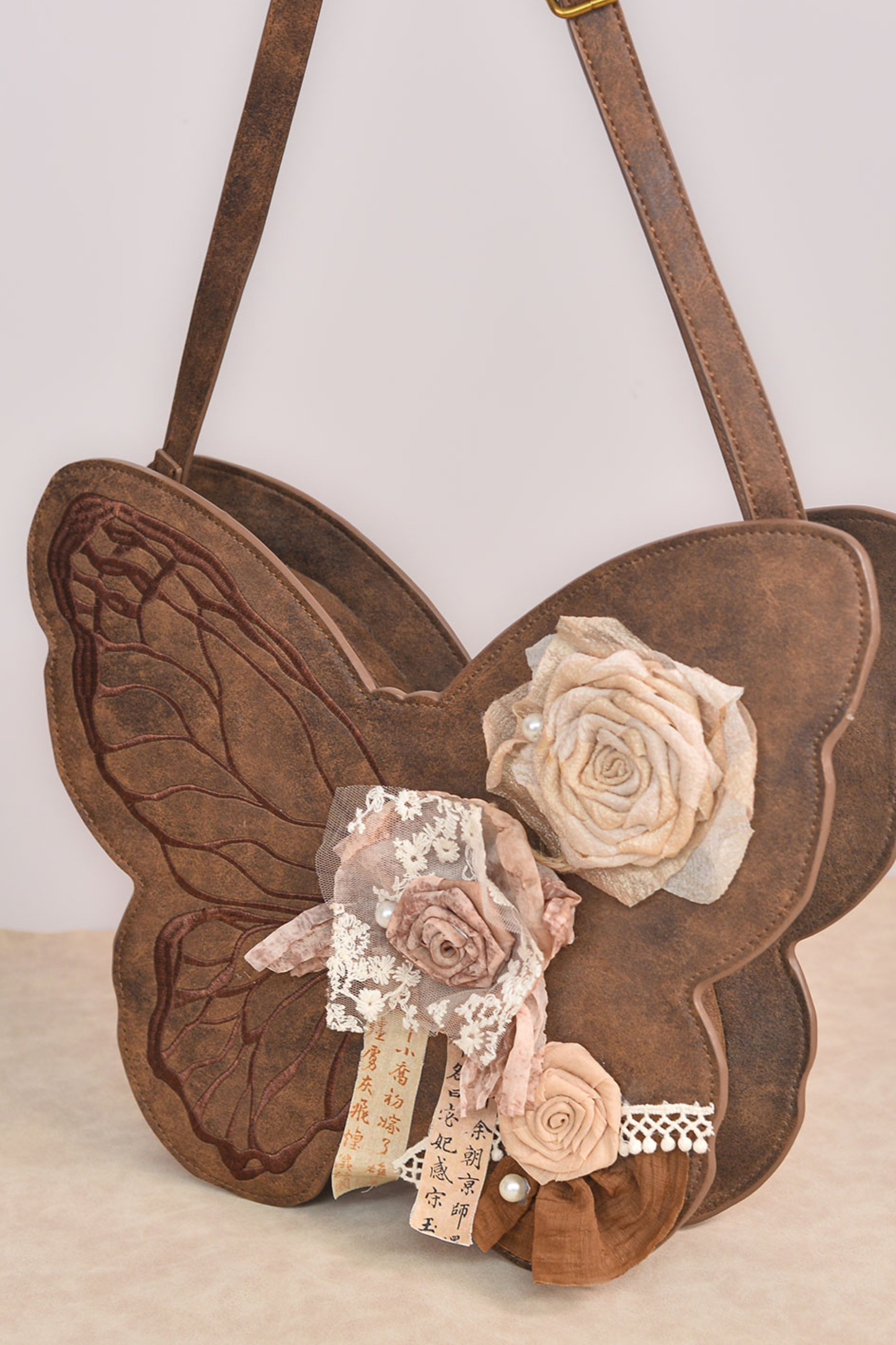 Retro Brown Butterfly One Shoulder Bag
