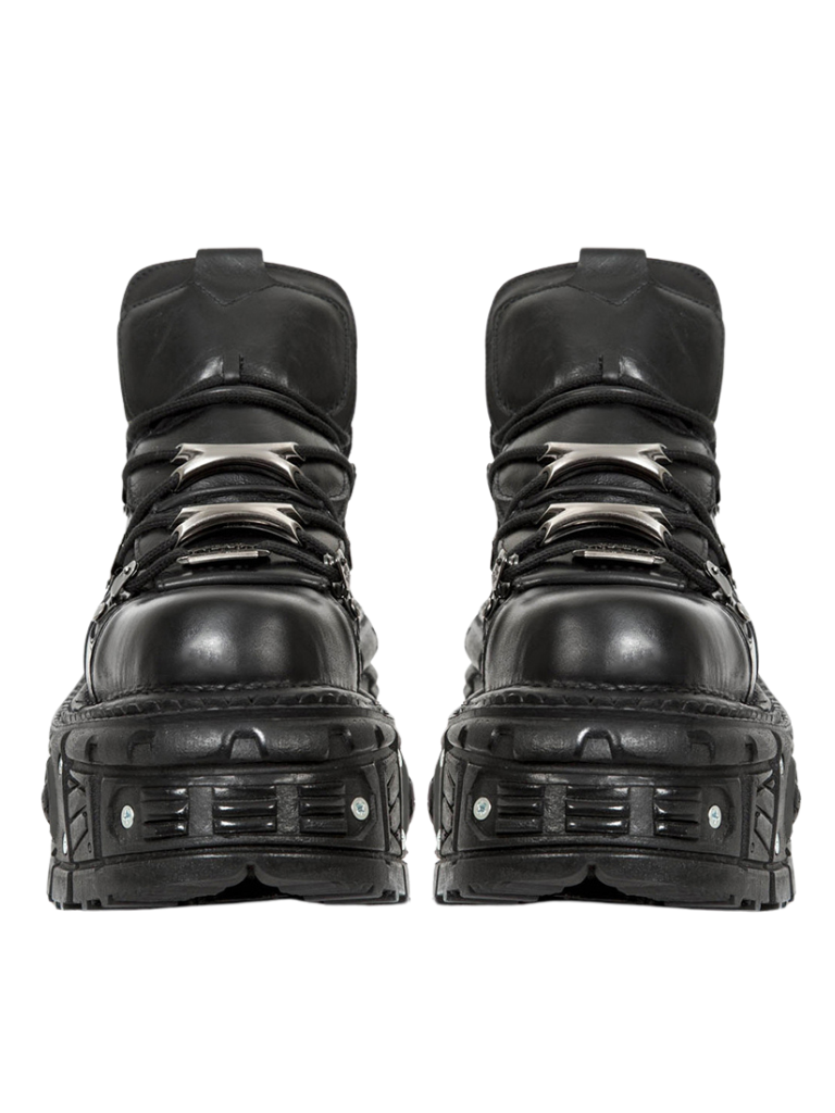 Dark Punk Platform Metal High Top Shoes [plain/with Chain Nut]