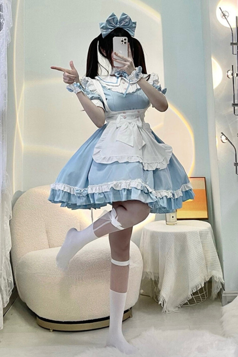 And Blue Lolita Maid Dress