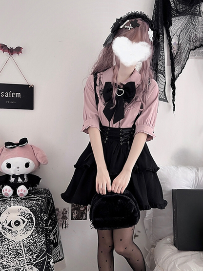 Jirai Blouse + Suspender Skirt Set
