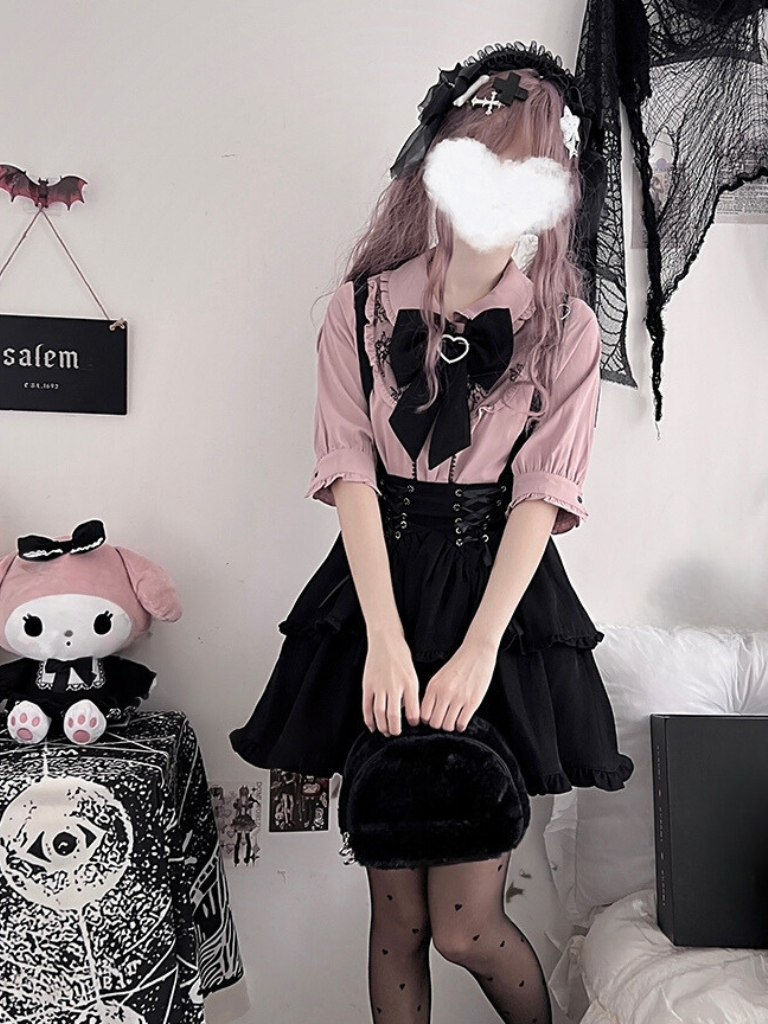 Jirai Blouse + Suspender Skirt Set