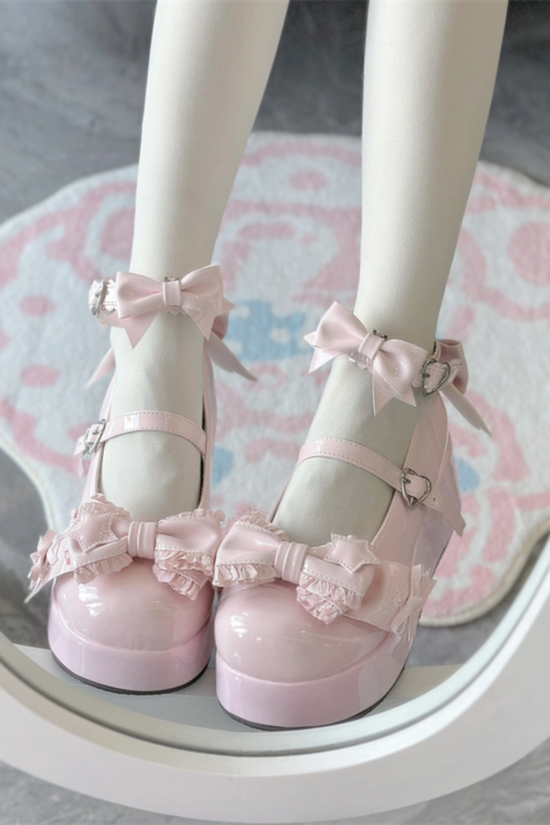 Biscuit Lolita Ruffle Ribbon Shoes