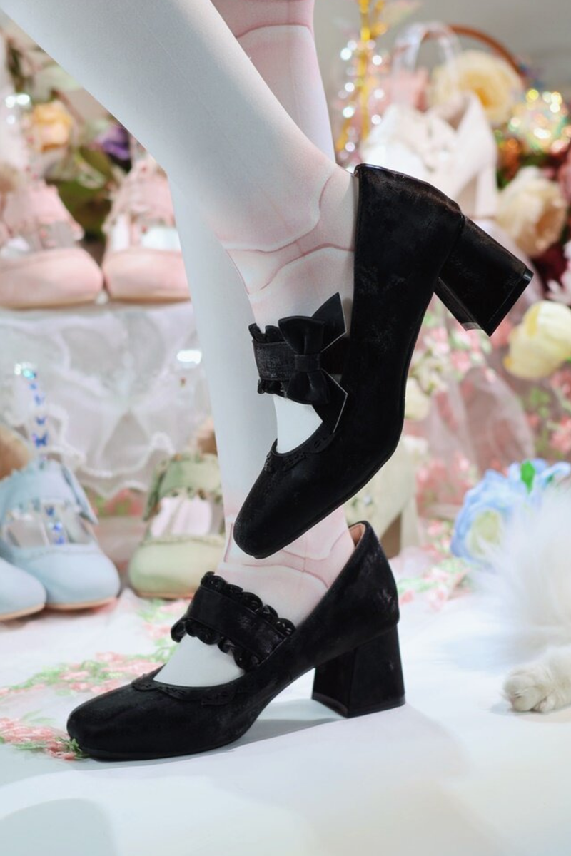Butterfly Mid Heel Lolita Shoes