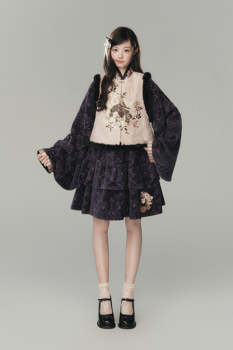Dark Girl Chinese-style Dress + Vest