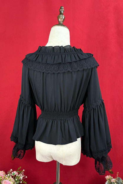 Off-shoulder Long Sleeve Romantic Blouse