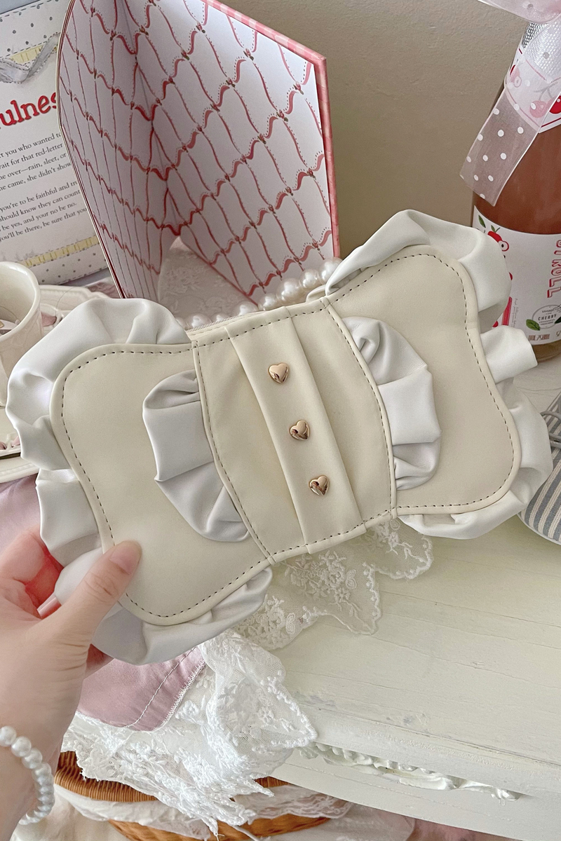 Cream Ribbon Mini Crossbody Bag