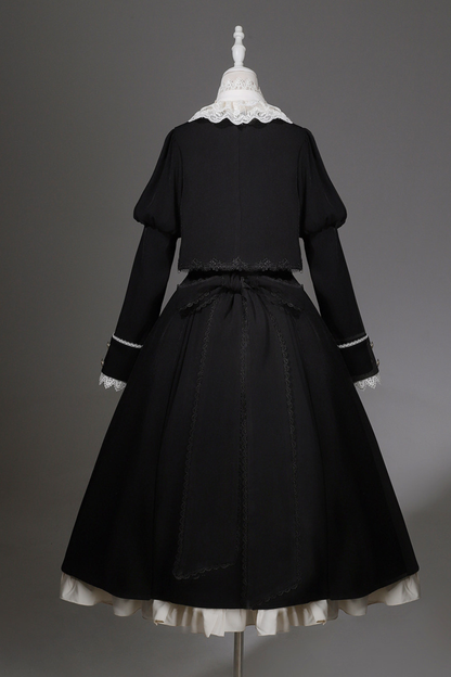 [pre-order] Gothic Dark Suspender Long Dress + Shirt + Jacket