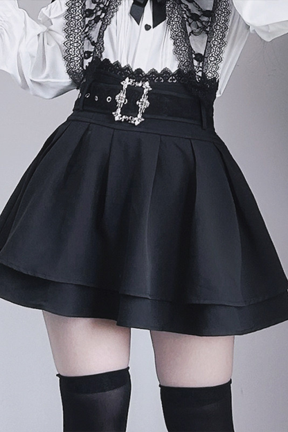 Jirai Cardigan + Flare Skirt + Cross Skirt