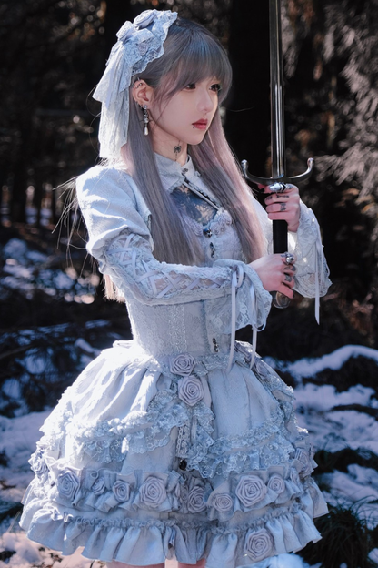 Dark Gothic Style Lolita Dress + Shawl