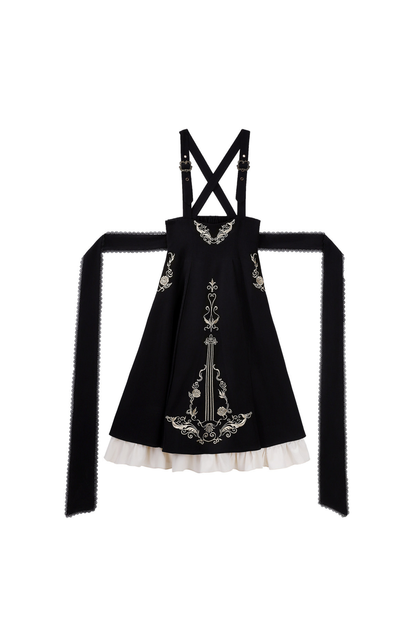 [pre-order] Gothic Dark Suspender Long Dress + Shirt + Jacket