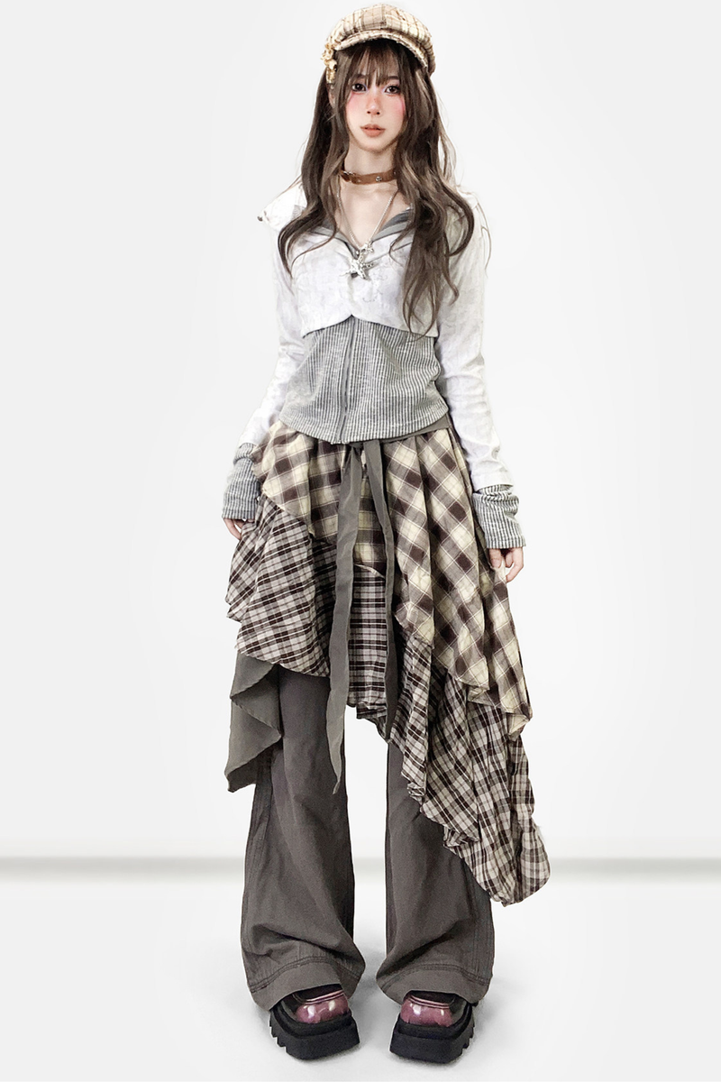 Subculture Gray Stripe Hoodie Tops