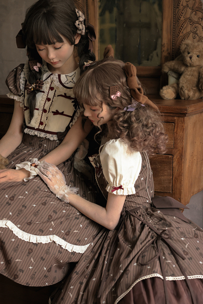 Doll Collar Brown Retro Princess Lolita Dress
