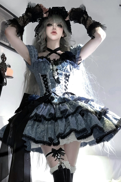 Dark Blue Gothic Lolita Dress