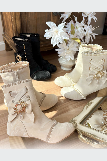 Lolita Classical Ribbon Short Boots