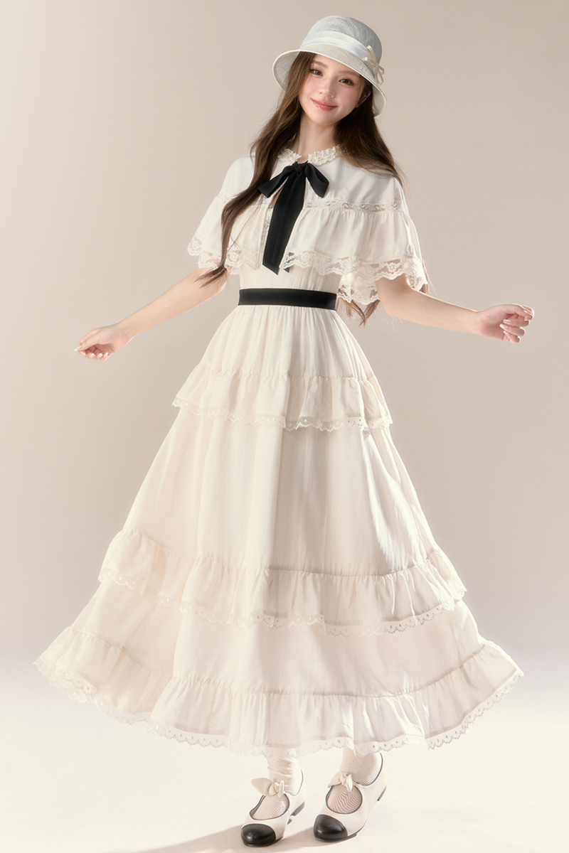 Lillian French Shawl Tiered Dress