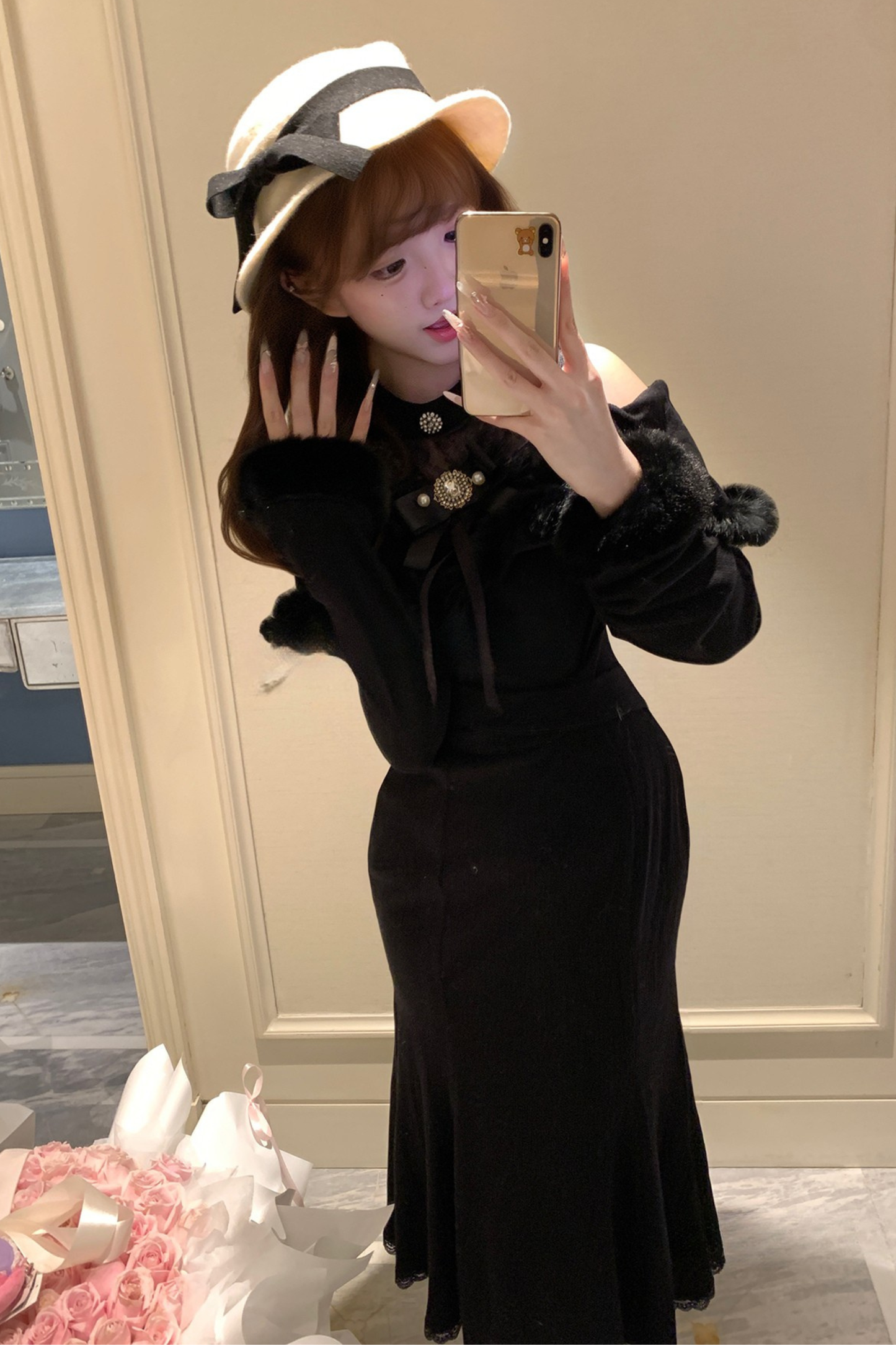 Slim Dark Knit Dress