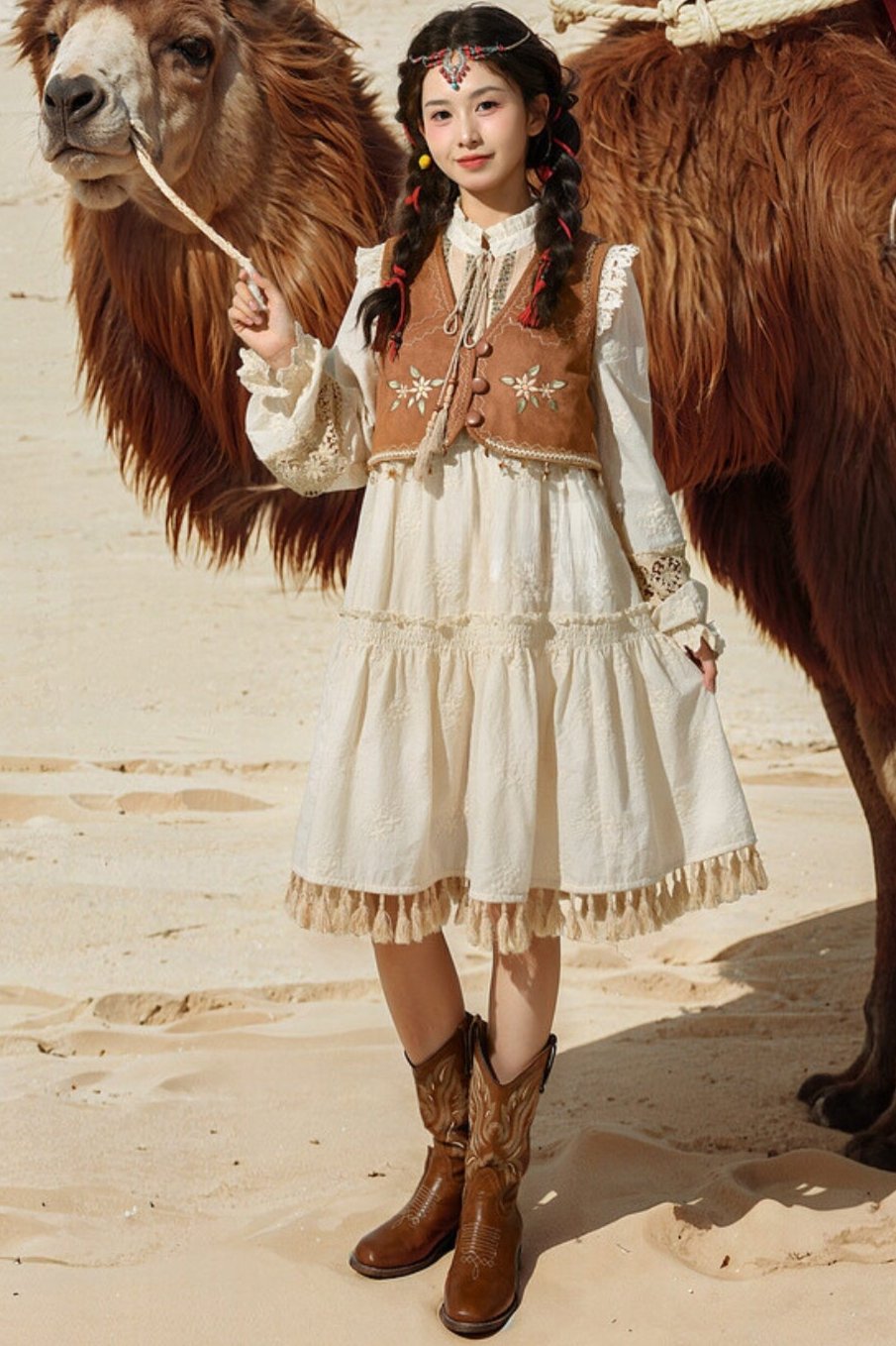 Resort Tassel Vest Dress Set