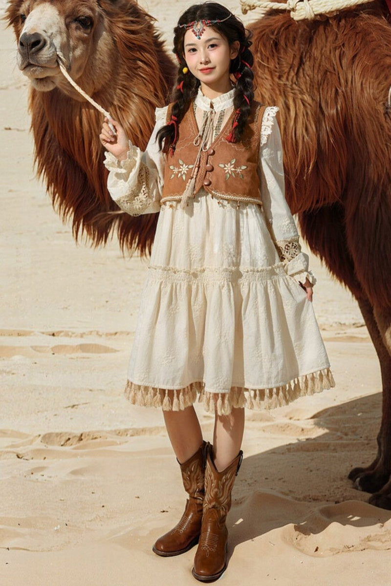 Resort Tassel Vest Dress Set