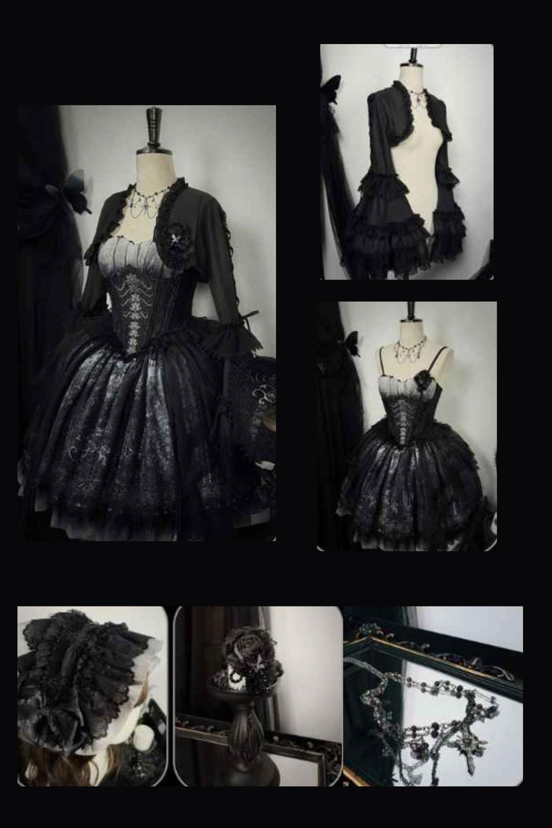 Gothic Lolita Jumper Skirt + Jacket + Skirt + Shirt + Corset + Accessories