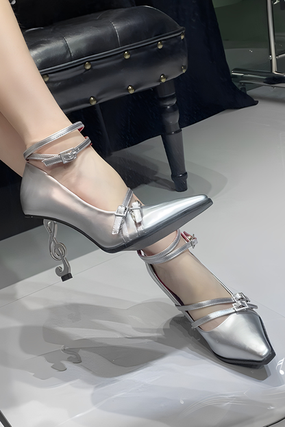 Gothic Music Note High Heels