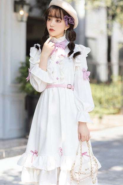 French Retro Girly Dress + Ribbon