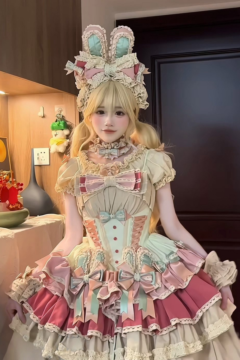 [pre-order] Ribbon Bunny Antique Version Bustier Dress + Inner Top + Complete Accessories