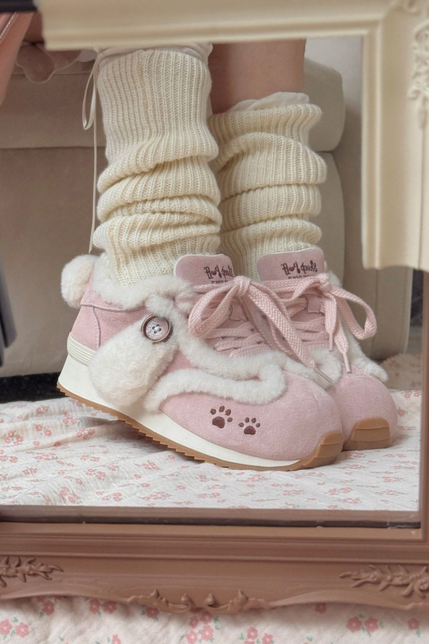 Fur Round Sweet Sneakers