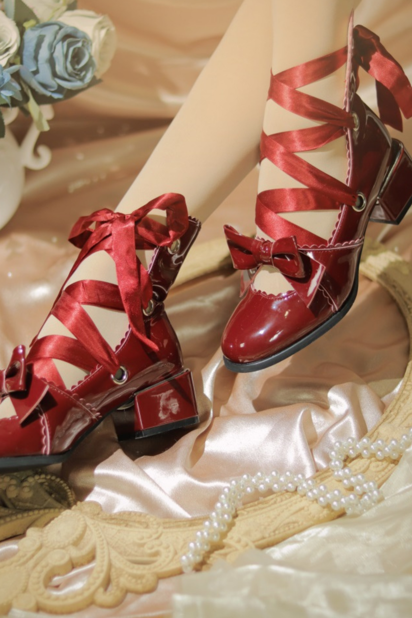 Ribbon Lace-up Lolita Shoes