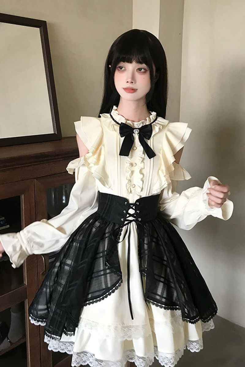 Off-shoulder Noble Dress + Skirt