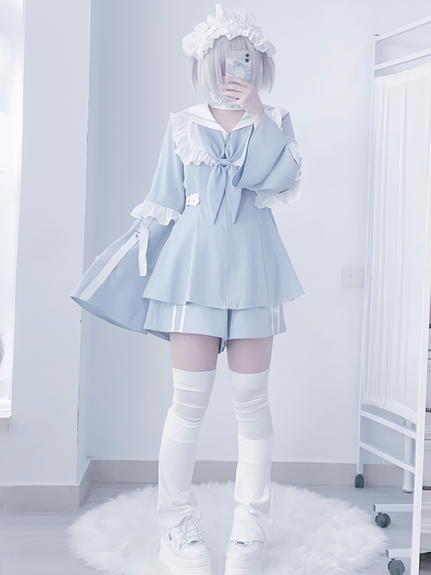 [angel Style] Aqua Medical Dress + Shorts Set