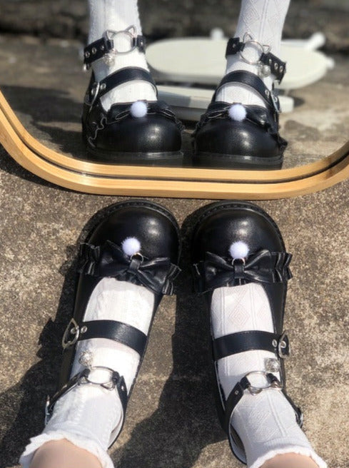 Nya Kokoro Lolita Retro Soft Girl Round Toe Shoes