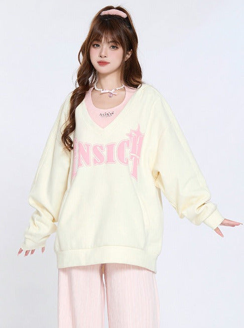 American Lazy Niche Sweatshirt Two-piece Set
