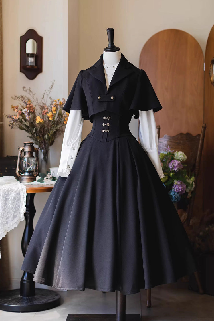 Classic Halterneck Sleeveless Ruffled Fishbone Lolita Dress 3 Colors
